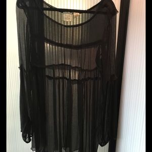 Kimchi & Blue see thru long sleeve top. Versatile.